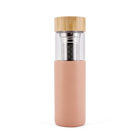 Pink 3 in 1 Glass bottle with infuser