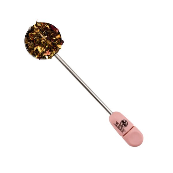 Pink tea infuser with 360° handle - Image 2