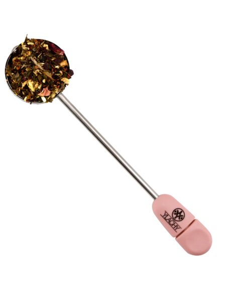 Pink tea infuser with 360° handle